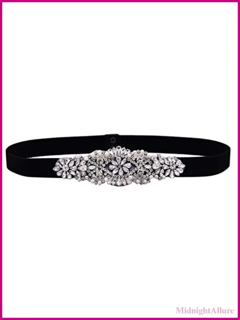 Rhinestone Beaded Stretch Belt for Women Wedding